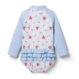 Janie and Jack BABY FLORAL RUFFLE RASH GUARD SWIMSUIT 0-3 months